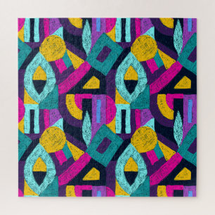 Retro doodles: geometric pop art. jigsaw puzzle