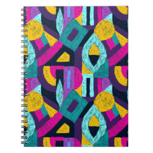 Retro doodles: geometric pop art. notebook