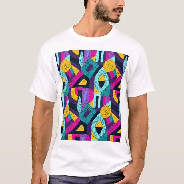 Retro doodles: geometric pop art. T-Shirt (Front)