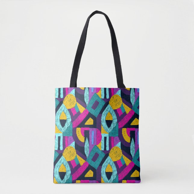 Retro doodles: geometric pop art. tote bag (Front)