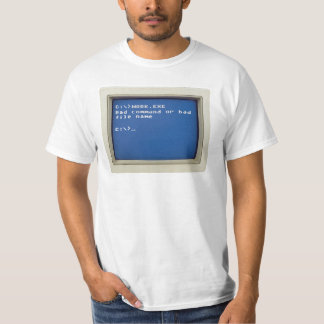 Retro DOS Error: C:\>WORK.EXE - Bad command... T-Shirt