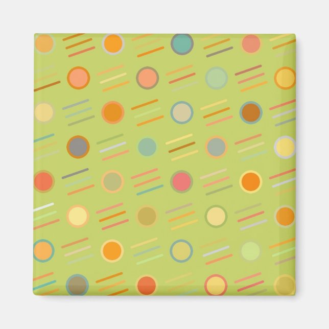 Retro Dots and Lines Magnet (Front)