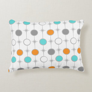 Retro Dots and Starbursts Accent Pillow