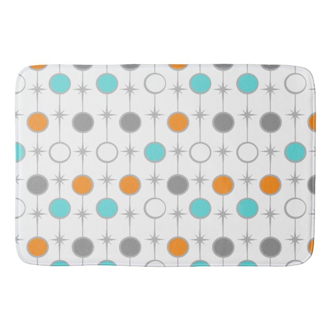 Retro Dots and Starbursts Bath Mat (Front)