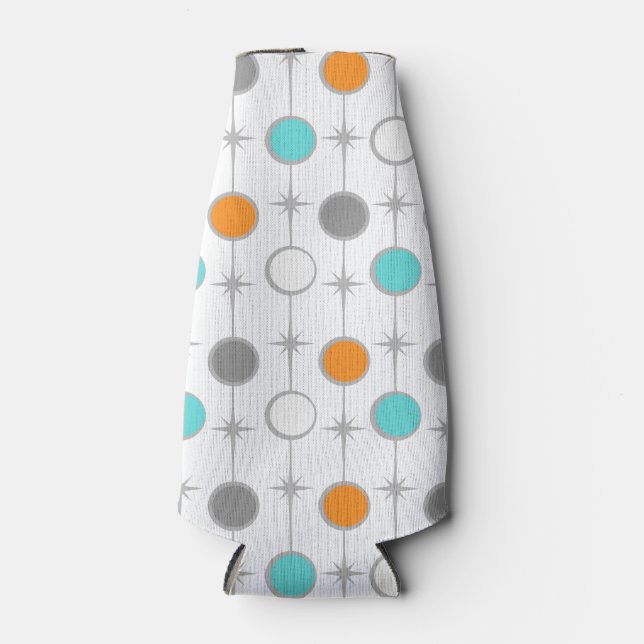 Retro Dots and Starbursts Bottle Cooler (Front)