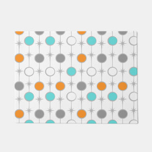Retro Dots and Starbursts Door Mat