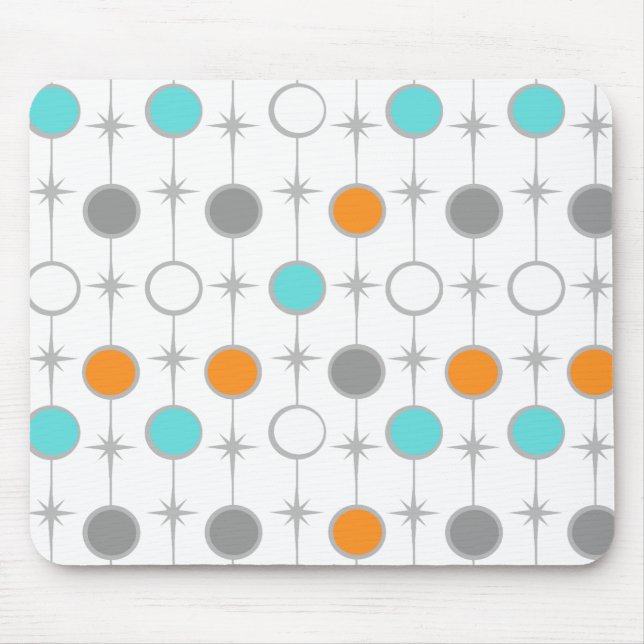 Retro Dots and Starbursts Mousepad (Front)