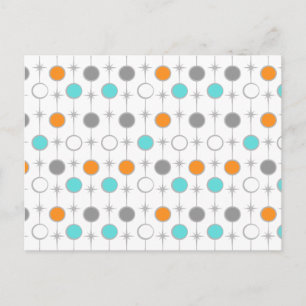 Retro Dots and Starbursts Postcard