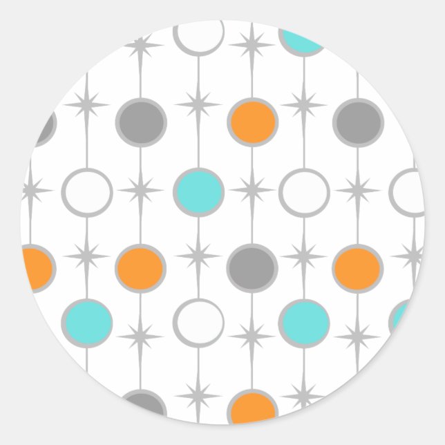 Retro Dots and Starbursts Stickers (Front)