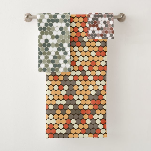 Retro dots bath towel set (Insitu)