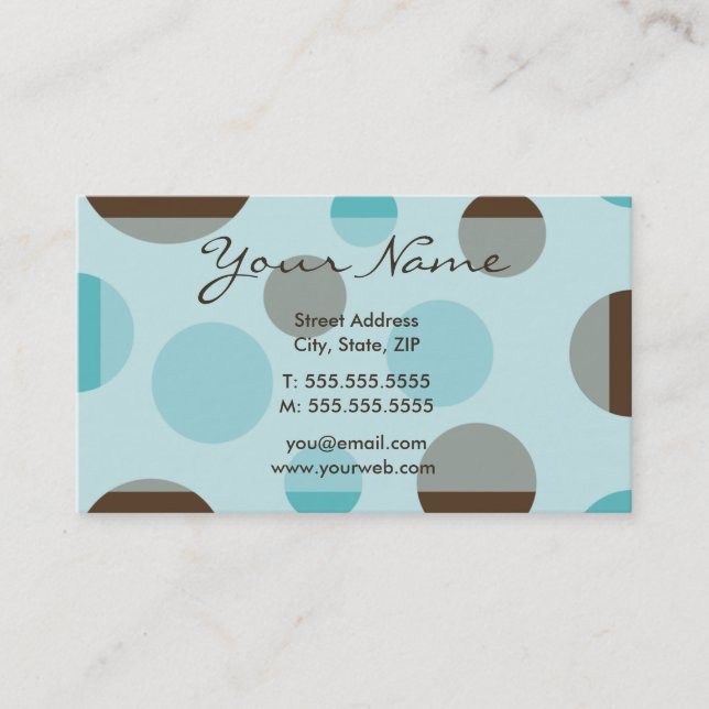Retro Dots (Blue) Profile Cards (Front)