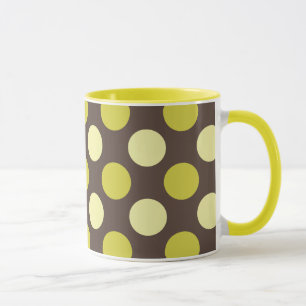 "Retro Dots - Chocolate And Lime" Mug