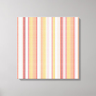Retro Dots Colourful Stripes Rainbow Canvas Print