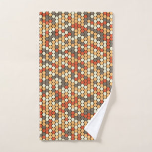 Retro dots design on abstract camouflage pattern hand towel
