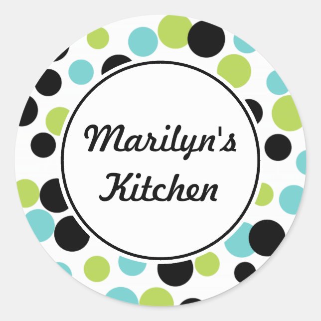 Retro Dots Kitchen Stickers (Front)