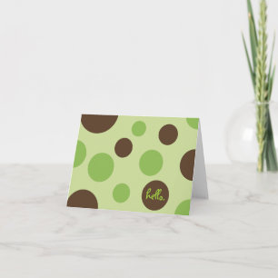 Retro Dots Lime Note Card (Blank)