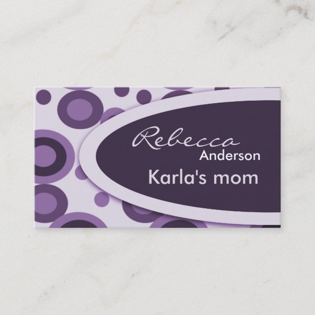Retro Dots Mummy  Calling Cards (Front)