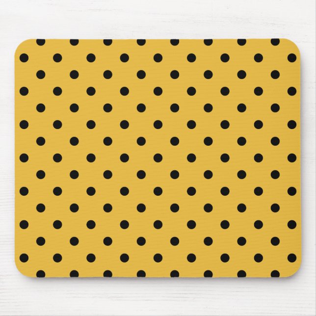 Retro Dots - Mustard&Black Mousepad (Front)