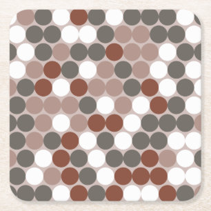 Retro dots  square paper coaster