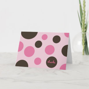 Retro Dots Thank You Card (Blank)