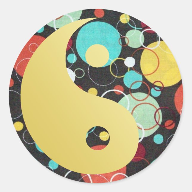 Retro Dots Yin and Yang Sticker (Front)