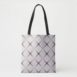 Retro dotted geometric pattern tote bag