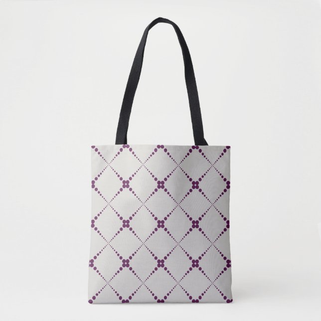 Retro dotted geometric pattern tote bag (Front)