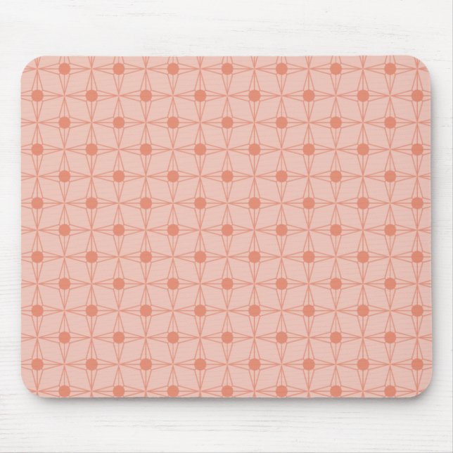 Retro Dotted Star Mousepad, Copper Mouse Mat (Front)