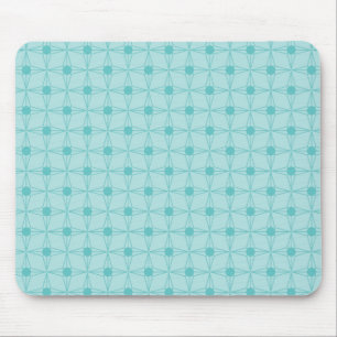Retro Dotted Star Mousepad, Turquoise Mouse Mat