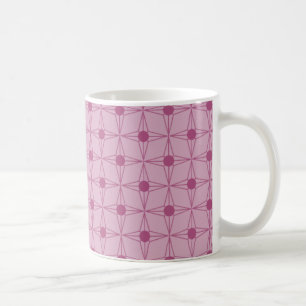 Retro Dotted Star Mug, Pink Coffee Mug