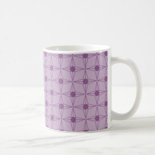 Retro Dotted Star Mug, Purple Coffee Mug