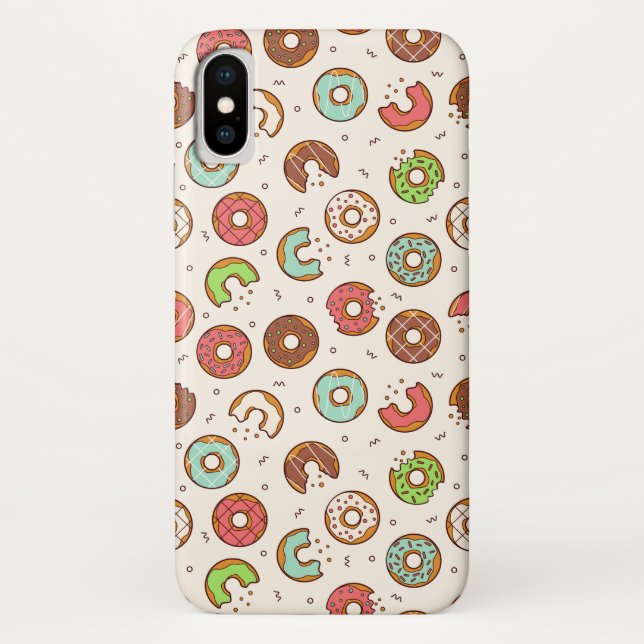 Retro Doughnut Pattern Cute Colourful Style Case-Mate iPhone Case (Back)
