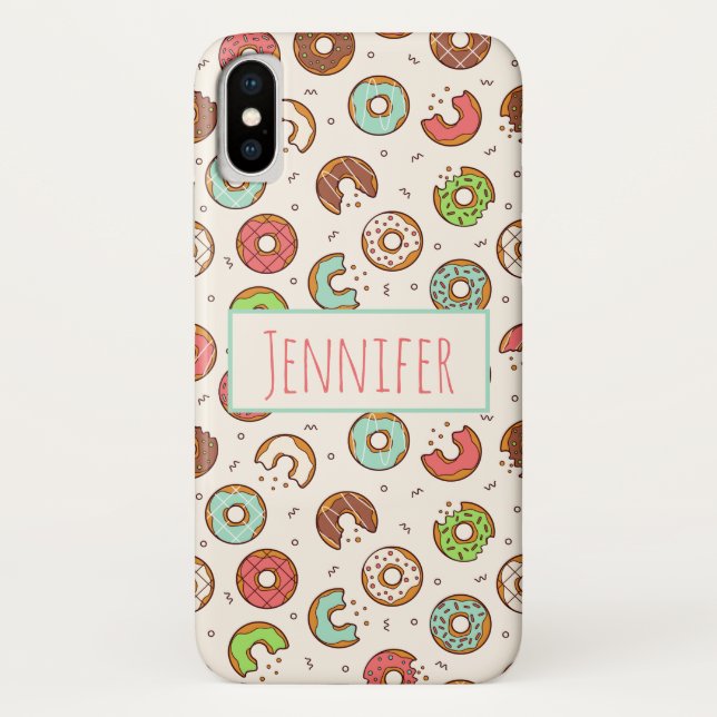 Retro Doughnut Pattern Cute Colourful Style Case-Mate iPhone Case (Back)