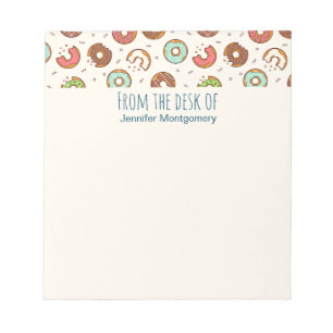 Retro Doughnut Pattern Cute Colourful Style Notepad