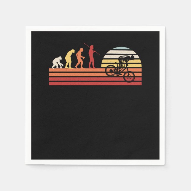 Retro Downhill Mountian Bike Vintage MTB Biker Napkin (Front)