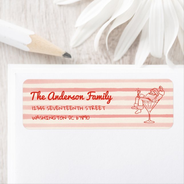 Retro Drawn Red Santa Claus Merry Christmas Fun (Insitu)