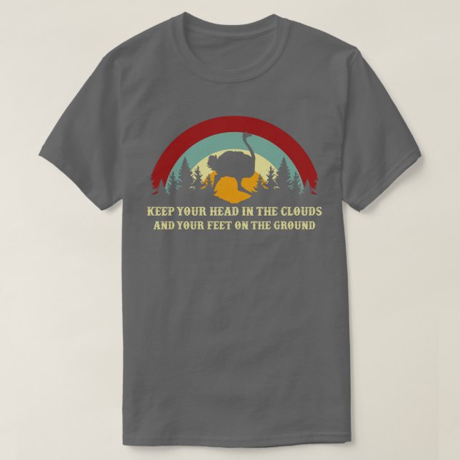 Retro Dream Big Ostrich T-Shirt (Design Front)