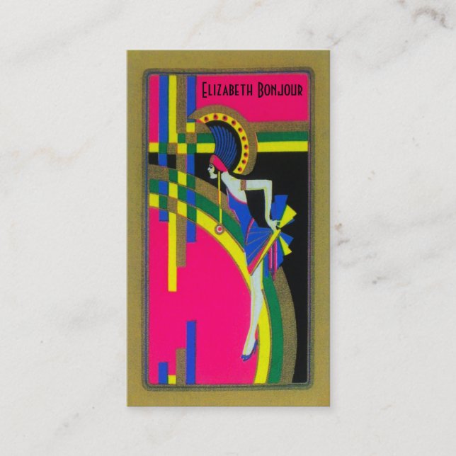 Retro Dream ~ Business Card Art Deco Modern (Front)
