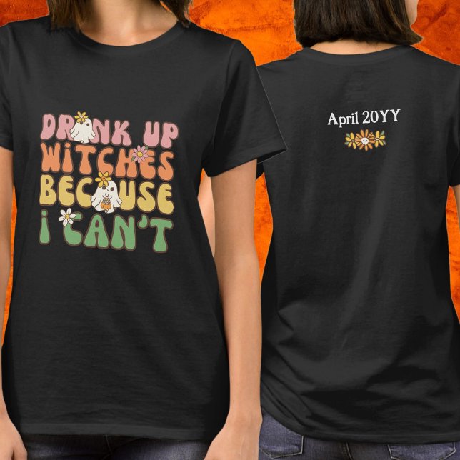 Retro Drink Up Witches Funny Baby Announcement  T-Shirt (Creator Uploaded)
