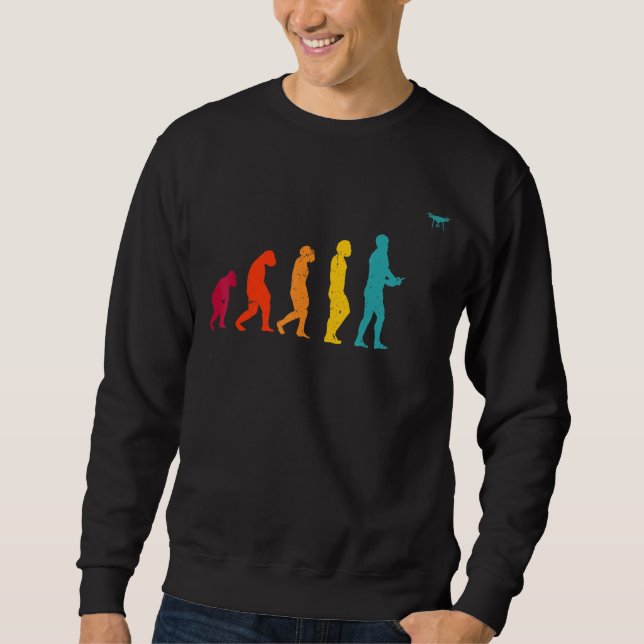 Retro Drone Evolution Drone Pilot Hobby Drone Sweatshirt (Front)
