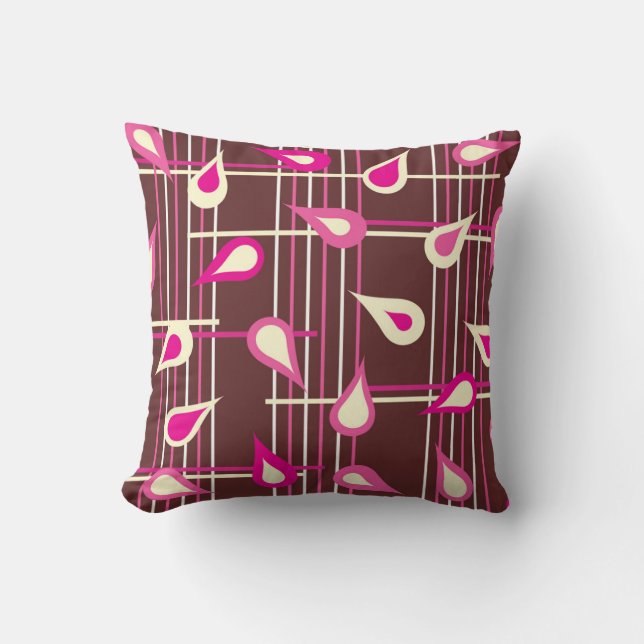 Retro Drop Grid Throw Pillow (Front)