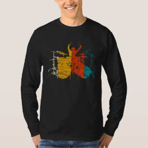 Retro Drum Player For Drummers and Percussion T-Shirt