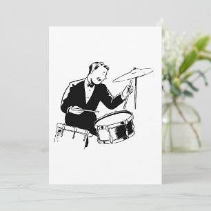 Retro Drummer Invitation