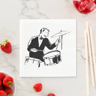 Retro Drummer Napkin