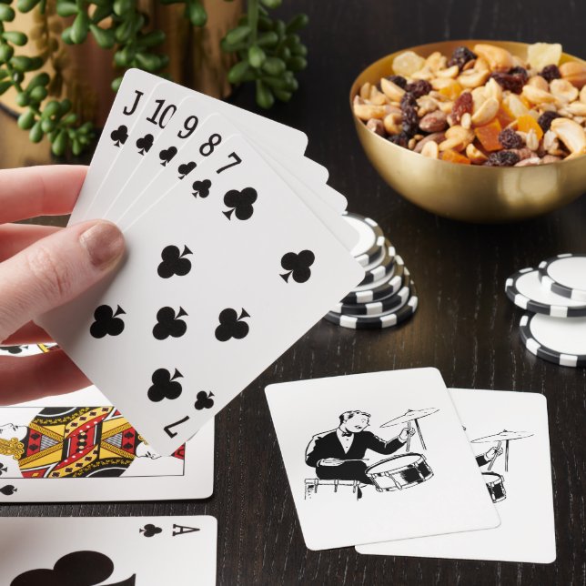 Retro Drummer Playing Cards (In Situ)