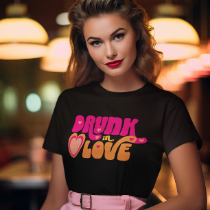 Retro Drunk in Love Bride T-Shirt