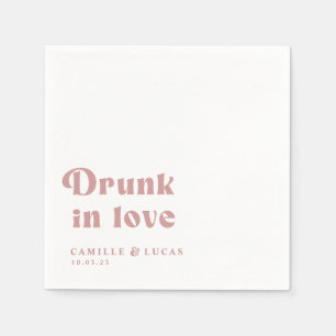 Retro Drunk In Love Personalised Napkins