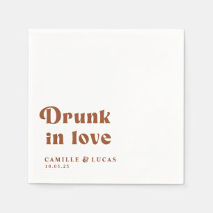 Retro Drunk In Love Personalised Napkins