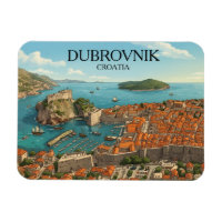 Retro Dubrovnik Croatia Adria Coast Panorama View