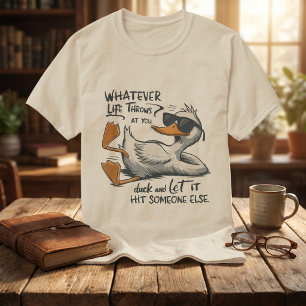 Retro Duck Graphic Adult Humour Sarcastic Quote T-Shirt